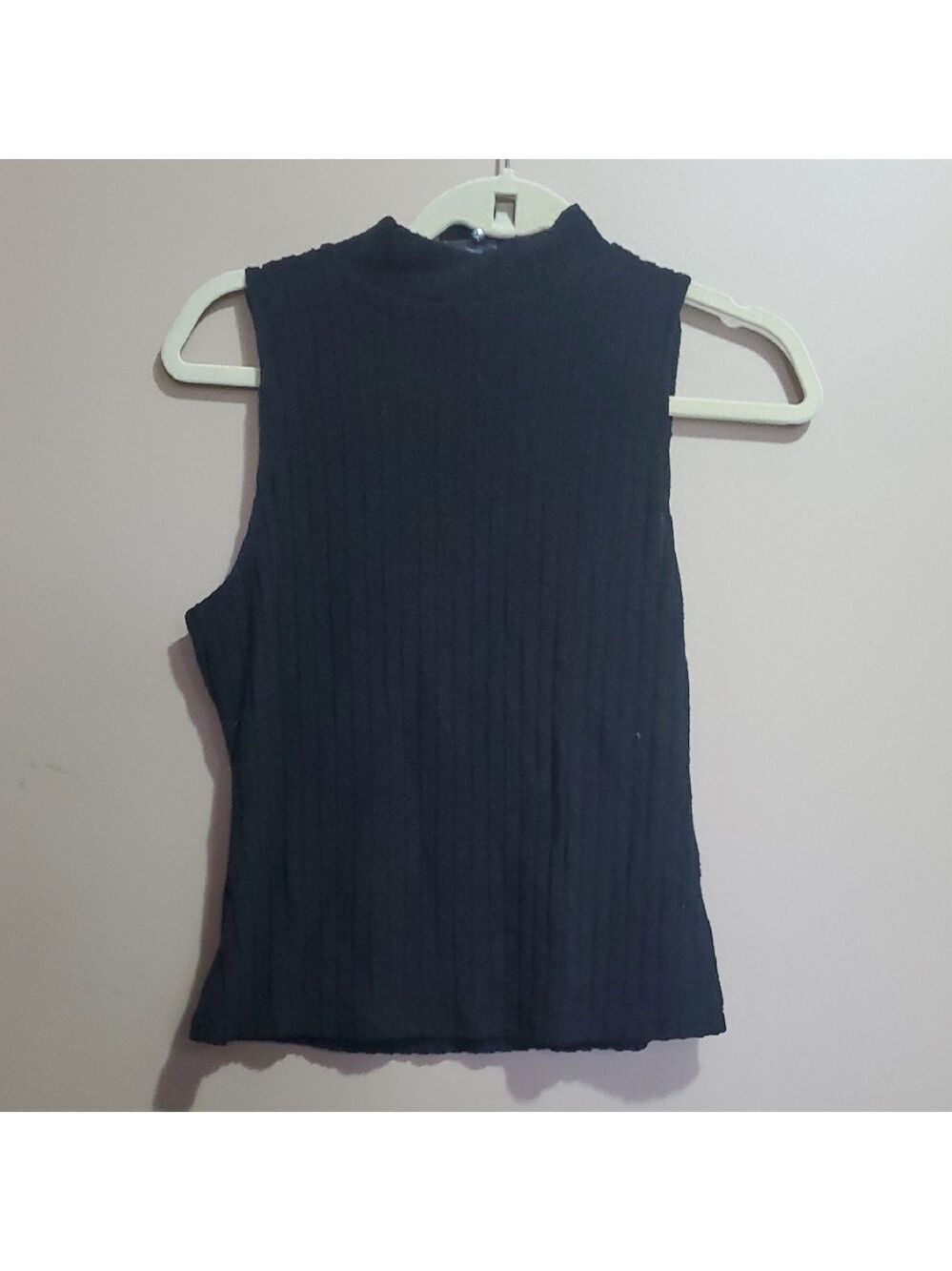 Shein Curve Mock Neck Black Sleeveless Top Size 0XL